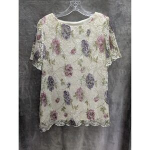 Vintage Top Womens 16 Floral Fairycore Bohemian‎